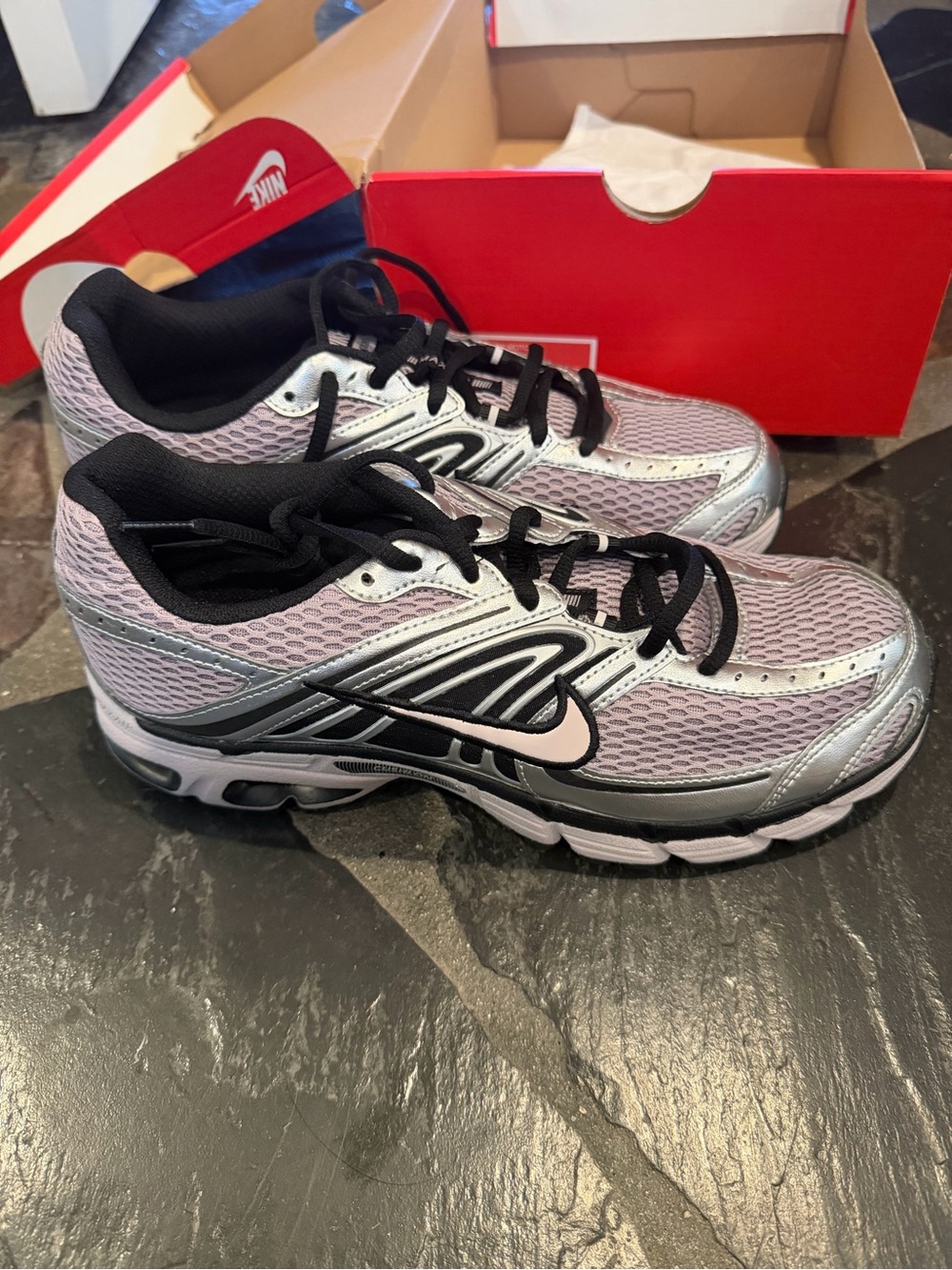 Nike lavender silver mesh moto 2K